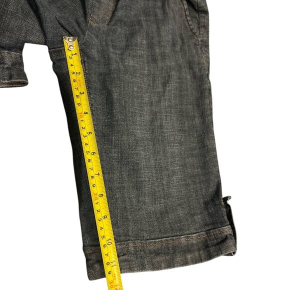 AMERICAN STAR Long Maternity Shorts Size Medium Stretchy Greyish Blue Denim - Picture 6 of 7